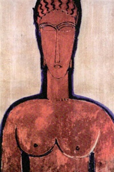 Painting Modigliani Abstract Female Bust Statuary Replicated Head Statue